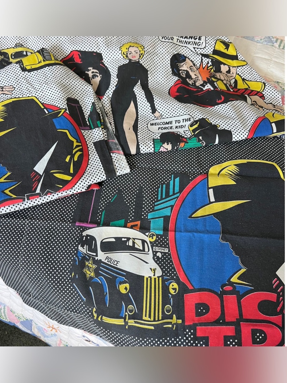Vintage 1990s Disney Dick Tracy Twin Sheet Set